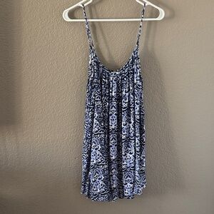 Navy and White Patterned Mini Sundress